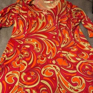 1X Dress NWOT Susan Graver swirled print